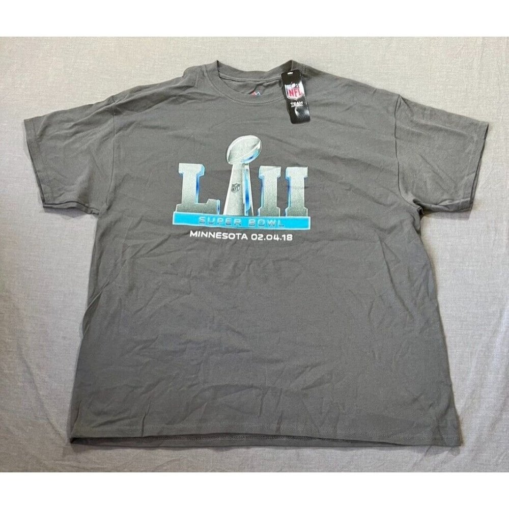 2018 Superbowl LIV NFL Shirt Adult XL Gray Logo‎ Pullover Tee Mens